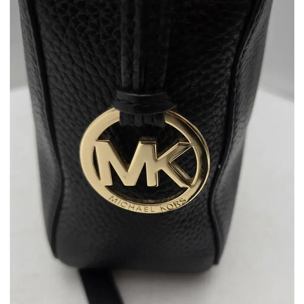 Michael Kors Jet Set Messenger Bag Black Leather Crossbody
